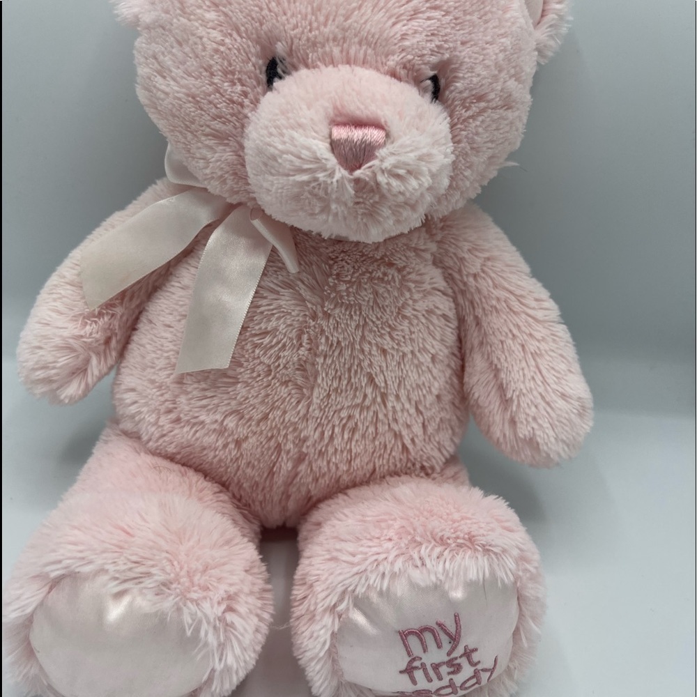 Super soft pink teddy bear, new condition, Gund brand